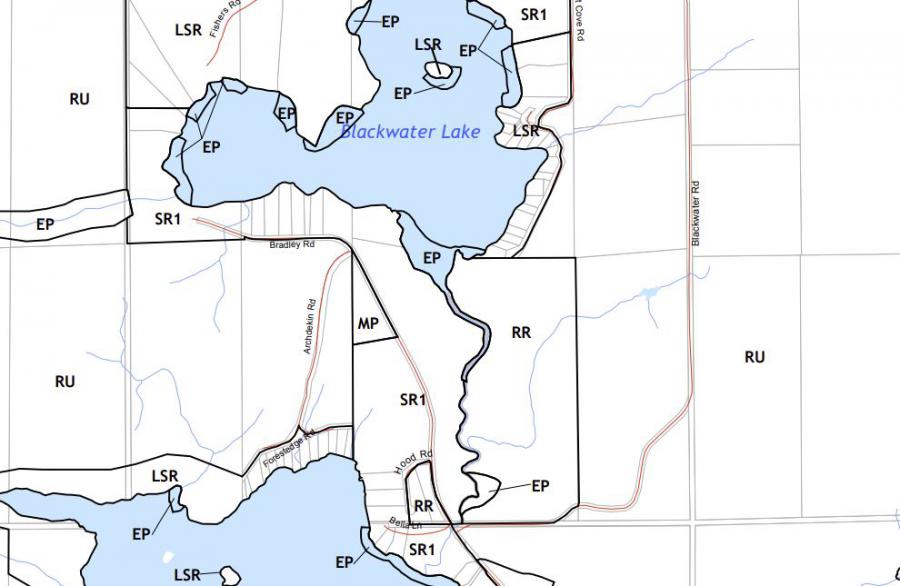 Zoning Map of Blackwater Lake in Municipality of McKellar and the District of Parry Sound